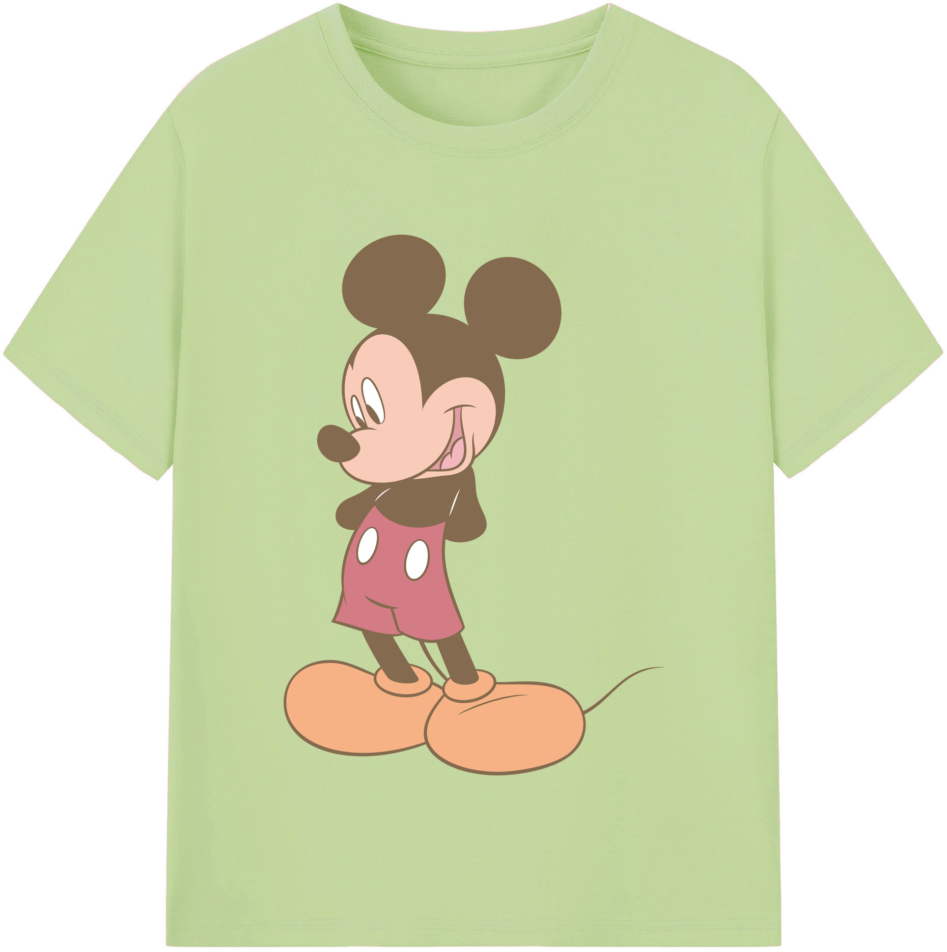 （画像用） ミッキーマウス Mickey Mouse 綿100％半袖Tシャツ（フロントプリント）